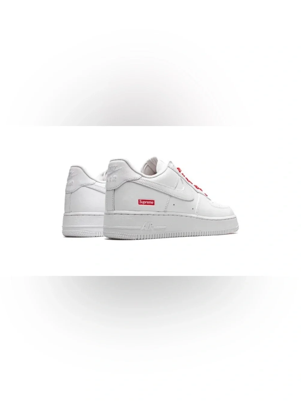 Nike x Supreme Air Force 1 Low Box Logo White Red Laces CU9225-100 Men’s Size 6
